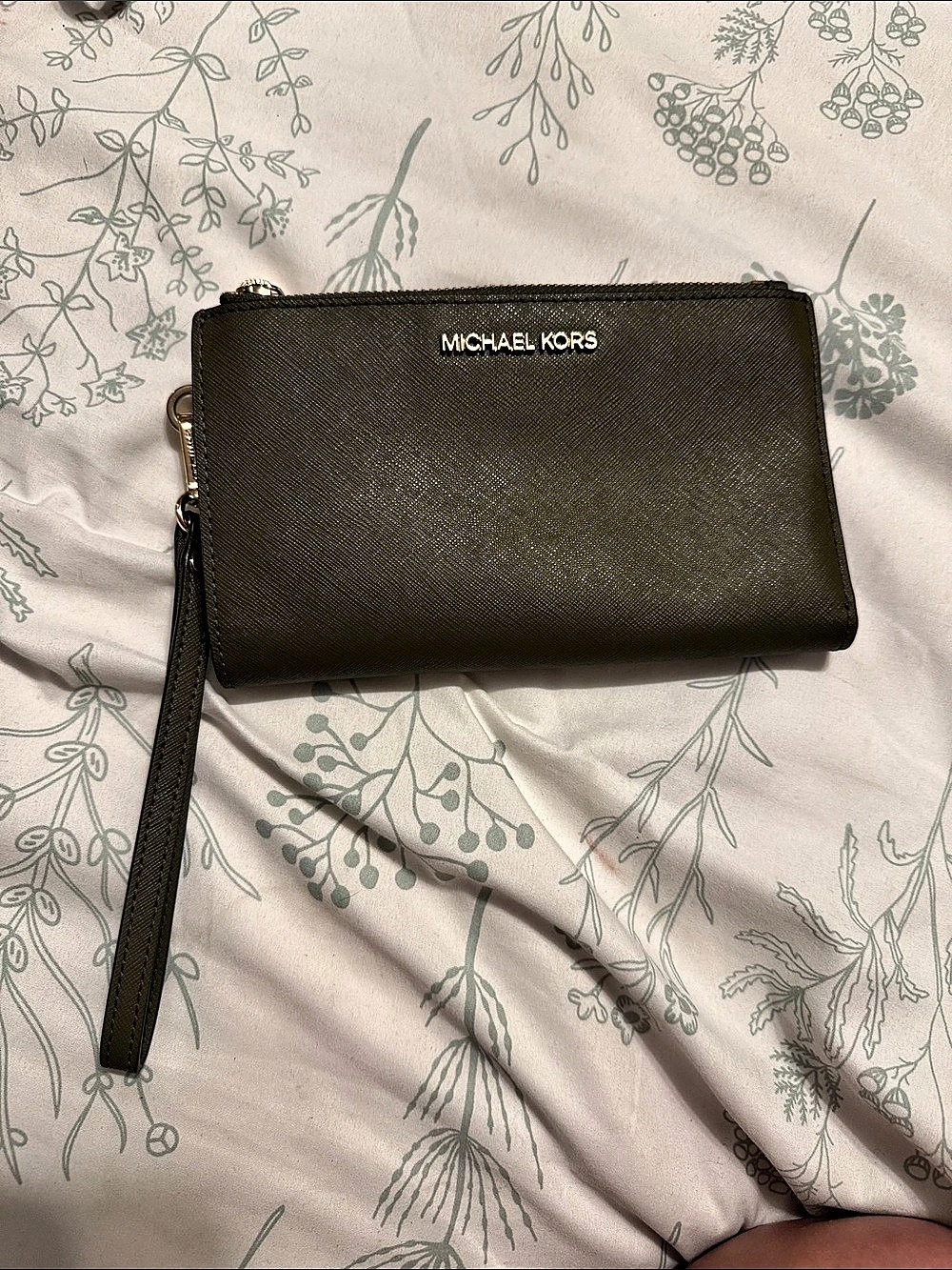 Michael Kors Olive green wristlet